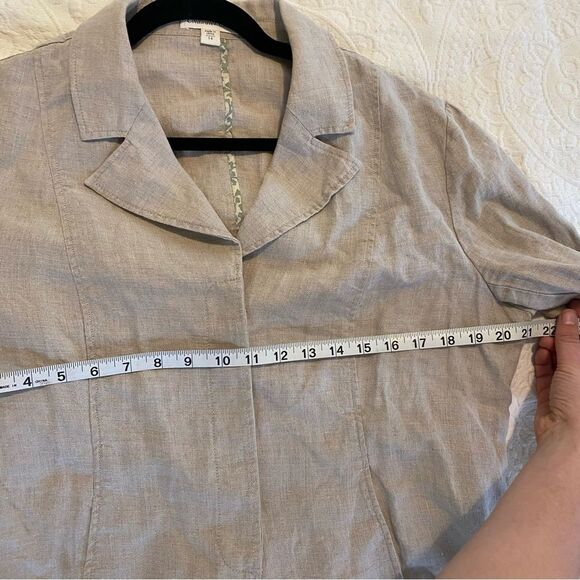 Coldwater Creek size 14 100% Linen Neutral Coastal Lightweight Blazer - Picture 8 of 9